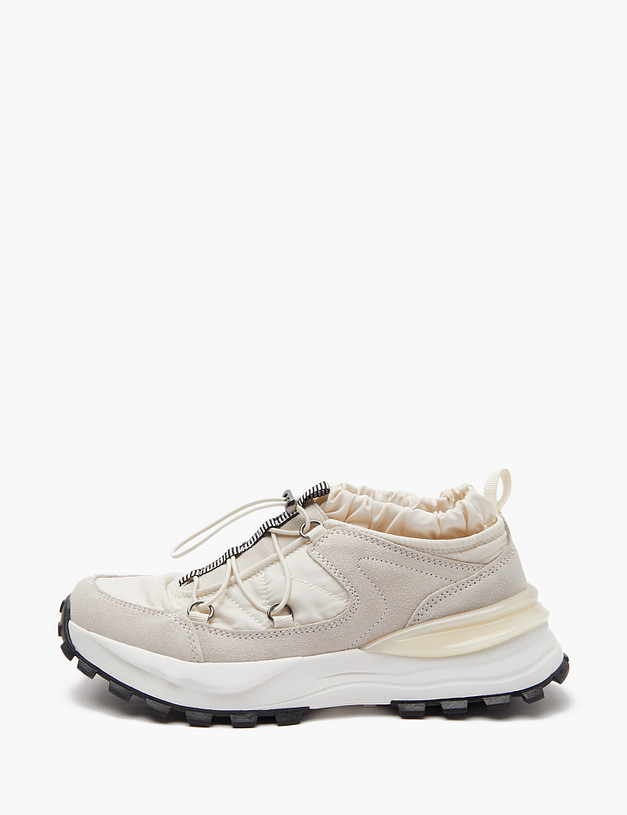 Молочные женские кроссовки из текстиля  MASCOTTE 151-410921-0201 | ракурс 1