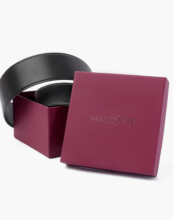 701-6114-602 Ремень жен. кож.спилок/кож.спилок черн, Mascotte