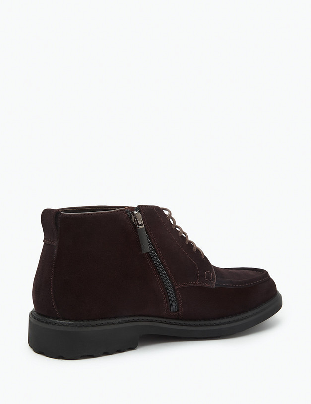 Коричневые мужские зимние ботинки из велюра MASCOTTE 128-324036-0209 | ракурс 4