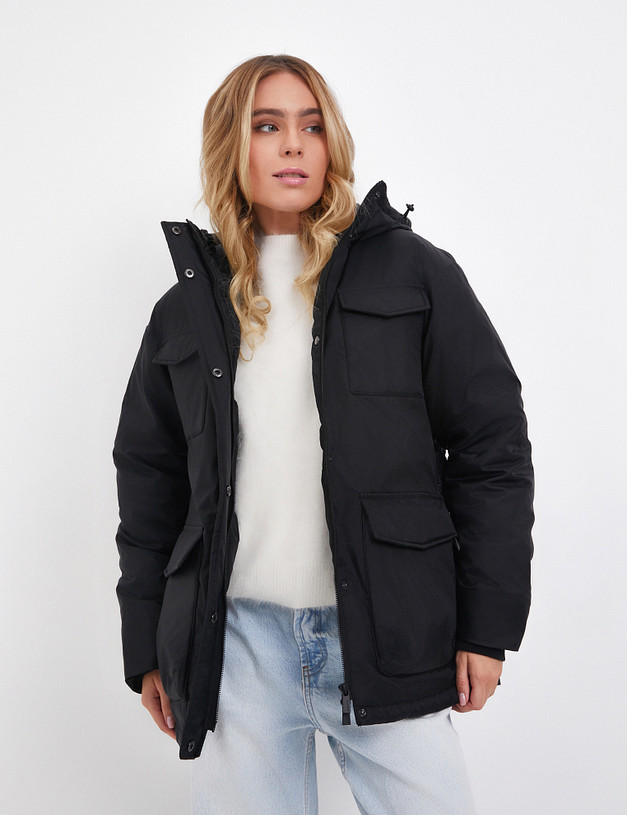 Черная женская зимняя куртка MASCOTTE 885-4205-2402 | ракурс 1 Черная женская зимняя куртка MASCOTTE 885-4205-2402 | ракурс 1