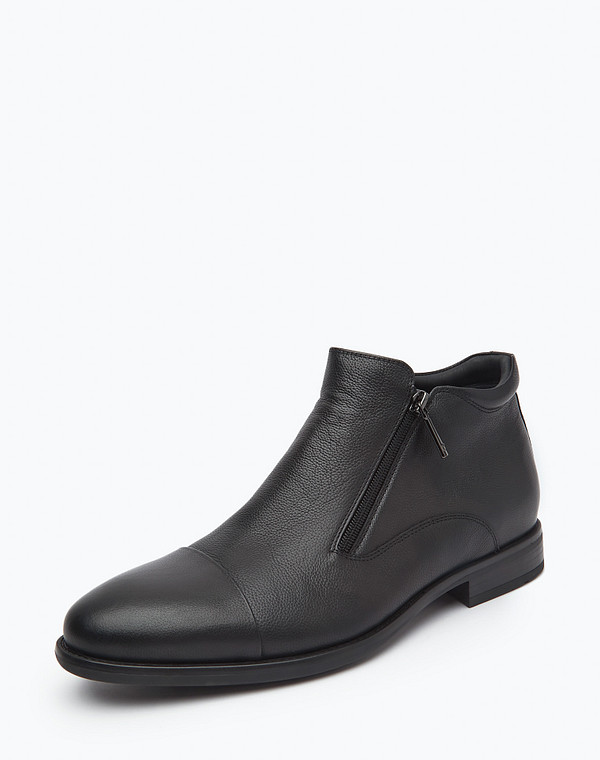 128-222923-0102 Ботинки мужские нат.кожа/ворсин-нат.кожа черн, Mascotte