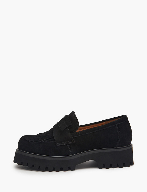 Черные женские лоферы на рельефной подошве MASCOTTE 25-510211-0202 | ракурс 1