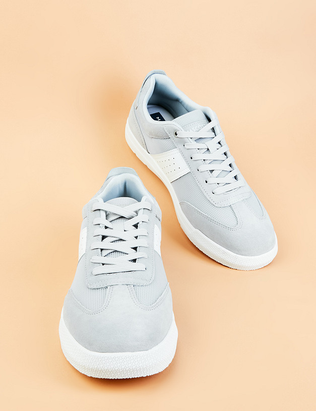 Серые мужские кеды из велюра и текстиля MASCOTTE 189-2113122-0210 | ракурс 7