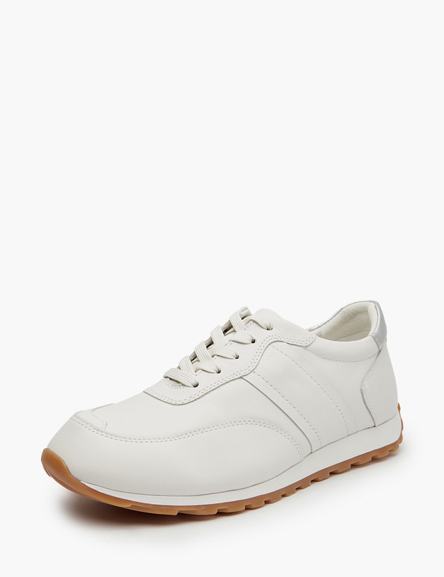 Белые женские кроссовки из кожи MASCOTTE 22-5161513-7102M | ракурс 2