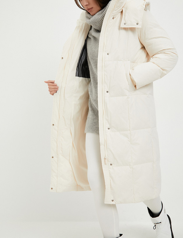 Молочное женское дутое пальто MASCOTTE 234-3428-2401 | ракурс 1