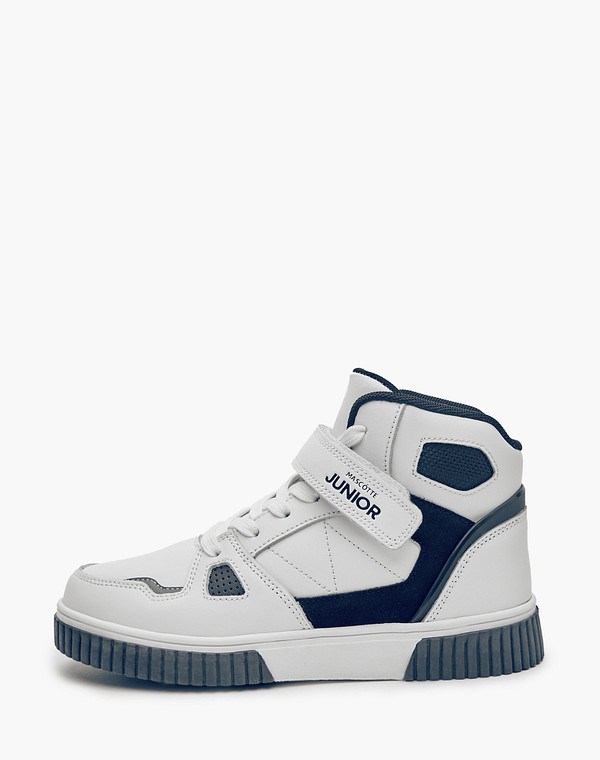 189-324921-0601 Ботинки для активного отдыха мальчиковые кож.спилок-текстиль/текстиль бел, Mascotte JUNIOR