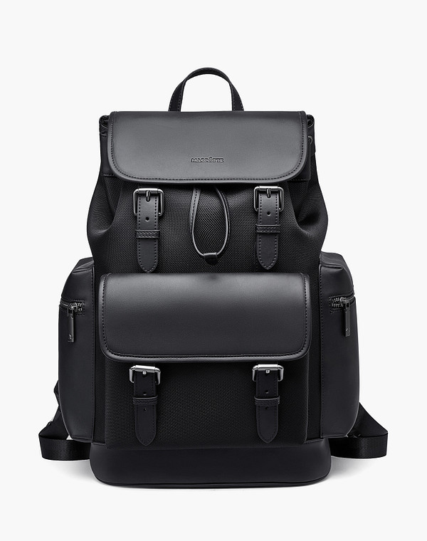 604-5128-202 Рюкзак мужской текстиль-и.кожа/текстиль черн, L, Mascotte