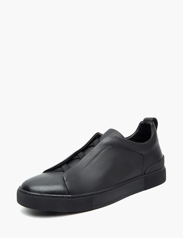 Черные мужские кеды без шнурков MASCOTTE 175-3290911-8110M | ракурс 3