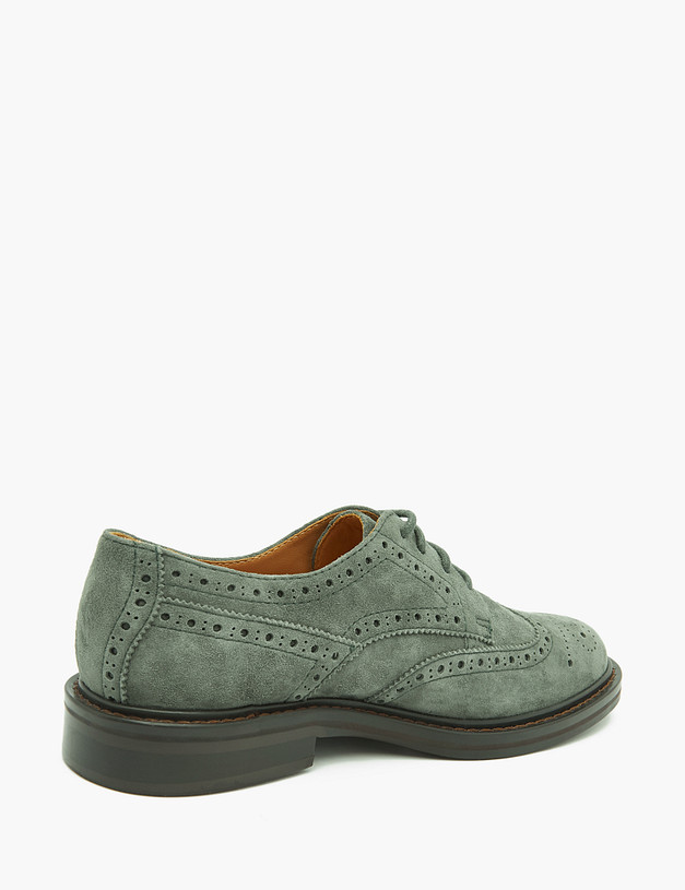 Зеленые женские броги из велюра MASCOTTE 22-1101111-4606M | ракурс 4