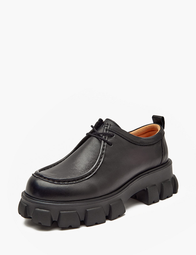 Черные кожаные женские дерби MASCOTTE 58-410511-7100M | ракурс 4