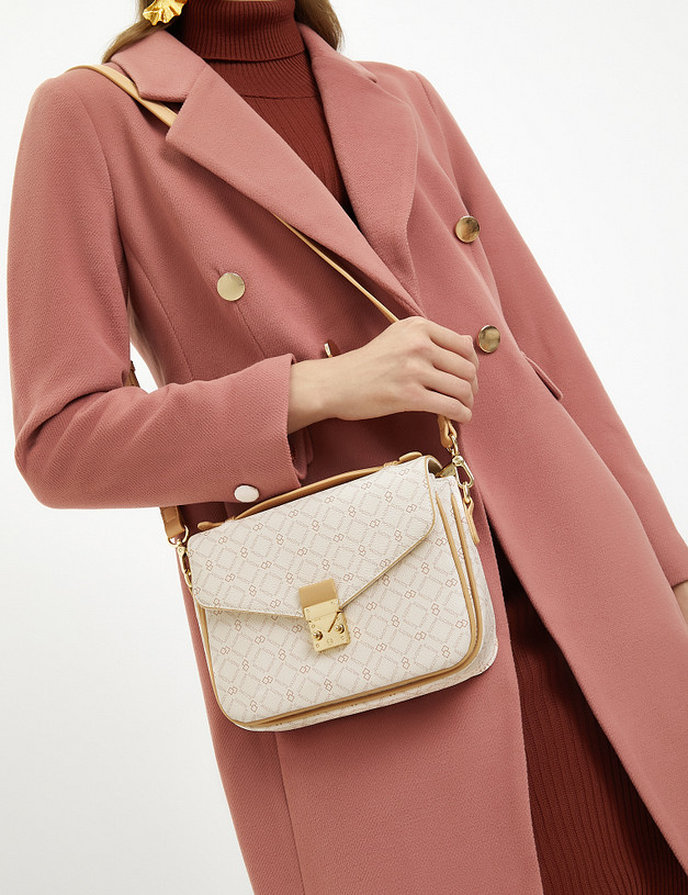 Белая женская сумка с фирменным принтом MASCOTTE 602-2205-601 | ракурс 1