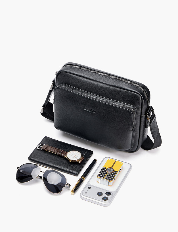 Черная мужская сумка MASCOTTE 602-6102-102 | ракурс 3