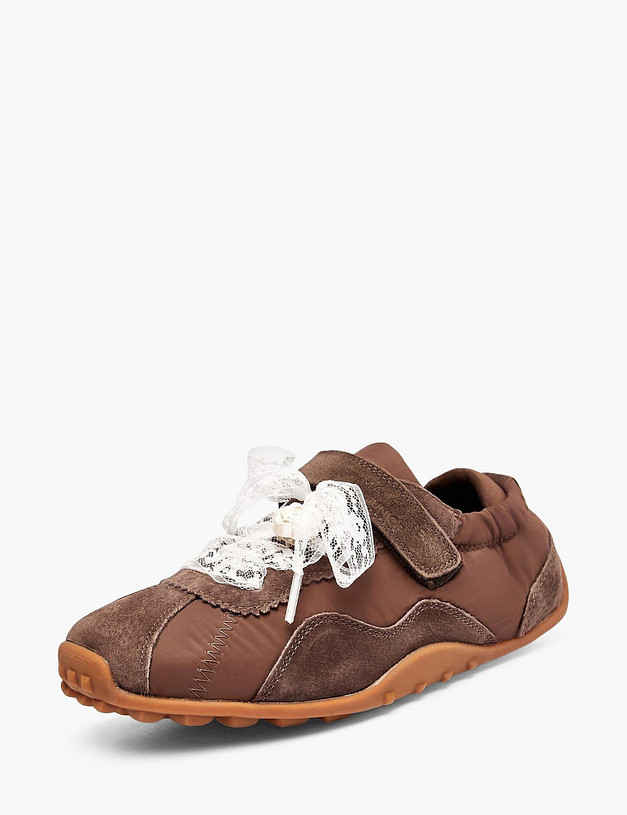 Коричневые кроссовки для девочек MASCOTTE 234-615811-0209 | ракурс 2