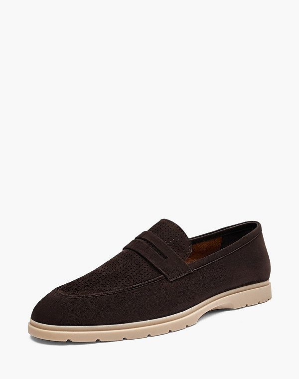 142-610812-4681M Полуботинки мужские велюр/текстиль-нат.кожа корич, Mascotte