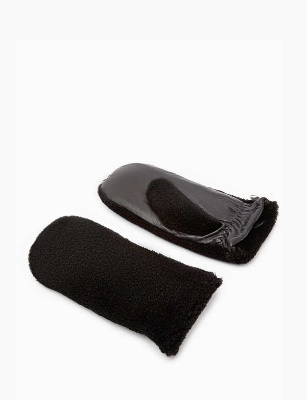 Черные женские варежки из шерсти MASCOTTE 717-2216-502 | ракурс 3 Черные женские варежки из шерсти MASCOTTE 717-2216-502 | ракурс 3