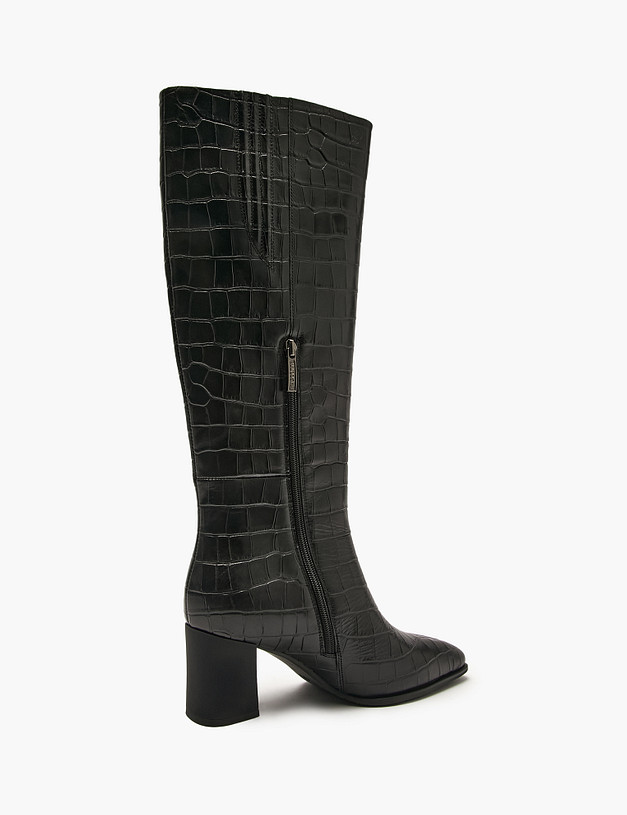 Черные женские сапоги с тиснением MASCOTTE 233-5282822-0102 | ракурс 3