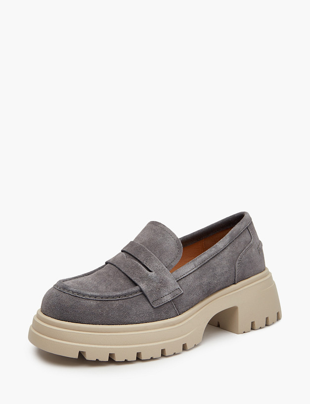 Темно-серые женские лоферы на массивной подошве MASCOTTE 25-510411-0210 | ракурс 2