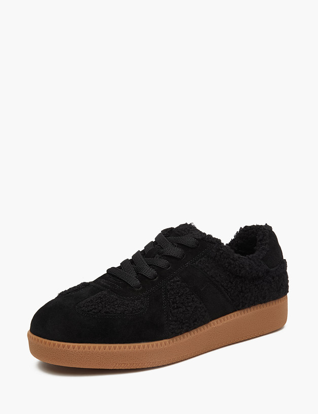 Черные женские пушистые кеды MASCOTTE 234-324641-0602 | ракурс 2