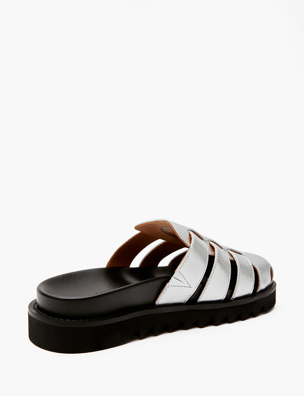 Серебристые женские сабо MASCOTTE 47-4127013-0116 | ракурс 4