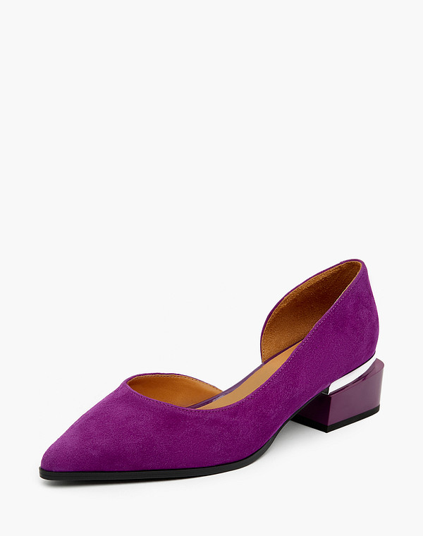 126-212611-0607 Туфли женские велюр/нат.кожа фиол, Mascotte