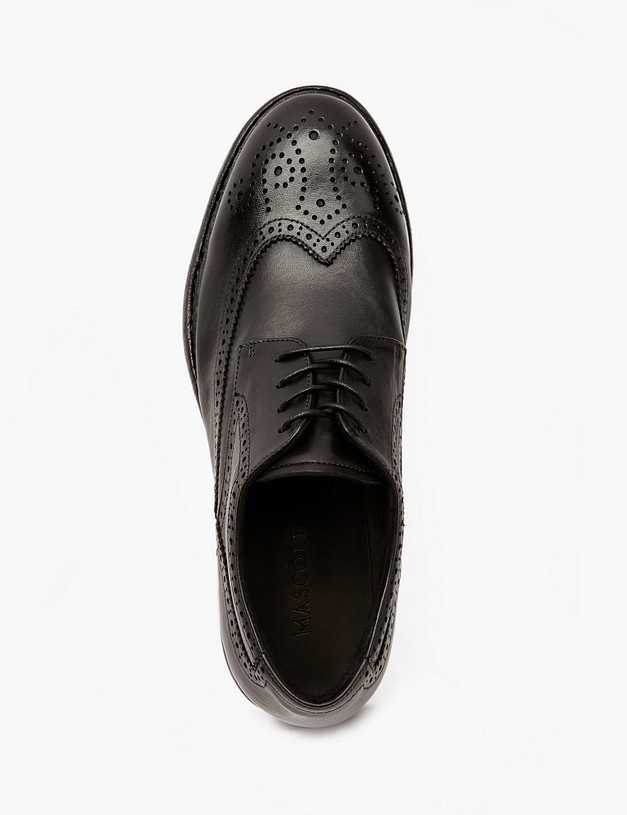 Premium черные мужские броги MASCOTTE 128-414611-0102 | ракурс 4