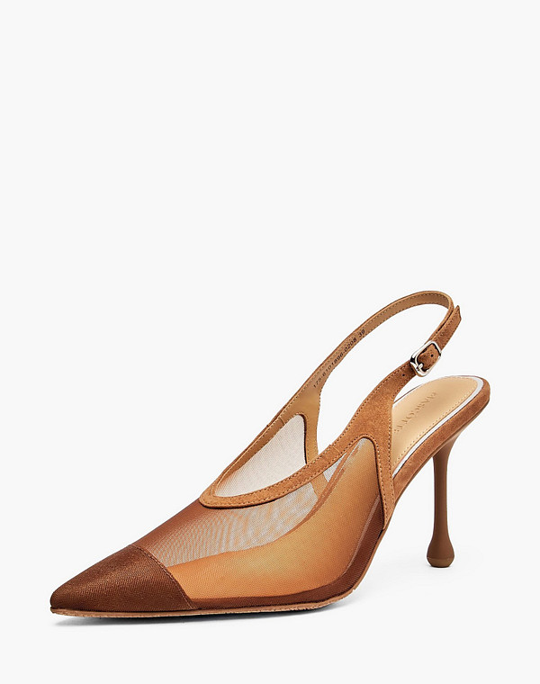 175-6101896-0208 Туфли летние женские текстиль-велюр/б.п.-нат.кожа темн-беж, Mascotte