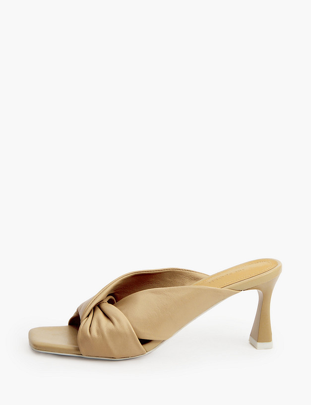 Бежевые кожаные женские сабо MASCOTTE 233-311811-0508 | ракурс 1