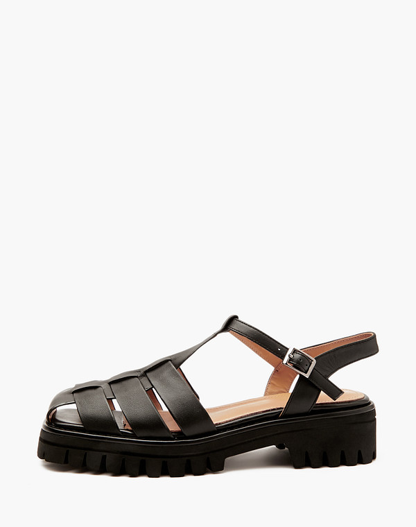 233-4123911-7101M Туфли летние женские нат.кожа/нат.кожа черн, Mascotte