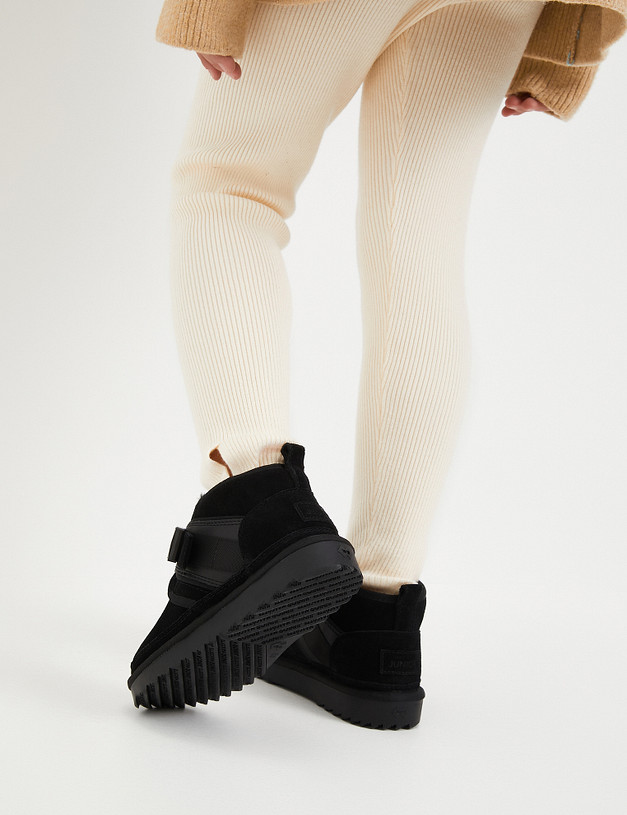 Черные детские ботинки с пряжкой MASCOTTE 234-326438-0202 | ракурс 10