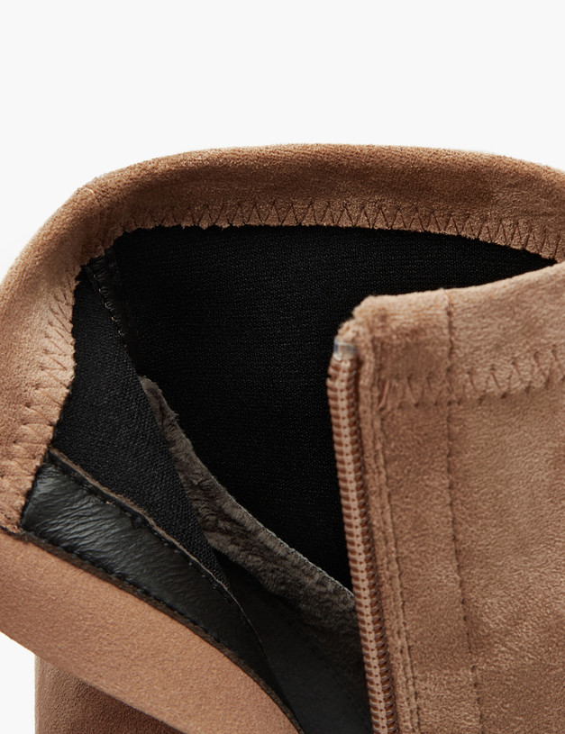 Бежевые женские ботильоны из велюра MASCOTTE 233-310821-3671M | ракурс 8