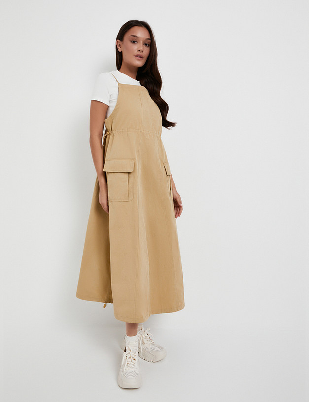 Бежевый женский сарафан MASCOTTE 974-5105-2608 | ракурс 1