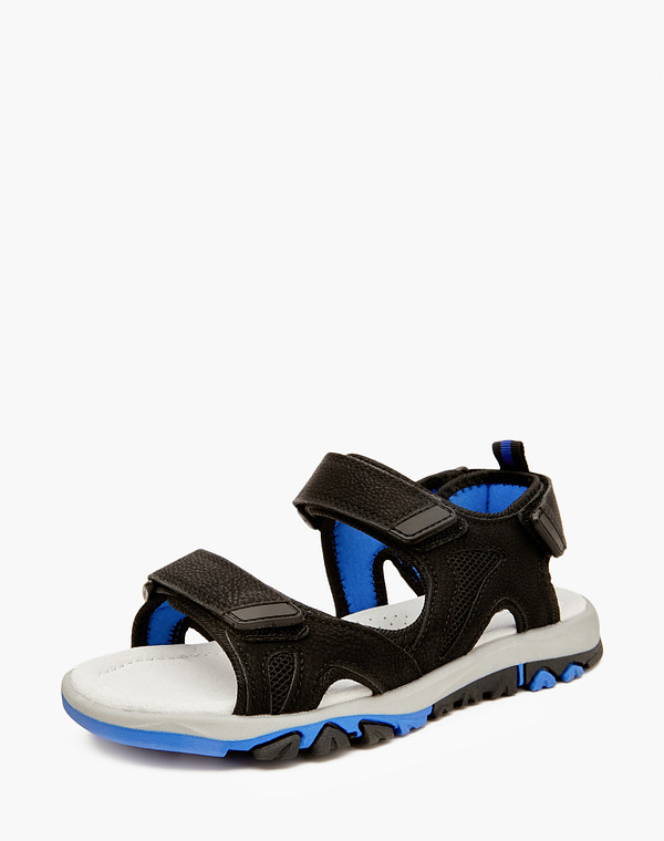 98-412522-0202 Туфли летние мальчиковые текстиль-и.кожа/текстиль черн, Mascotte JUNIOR