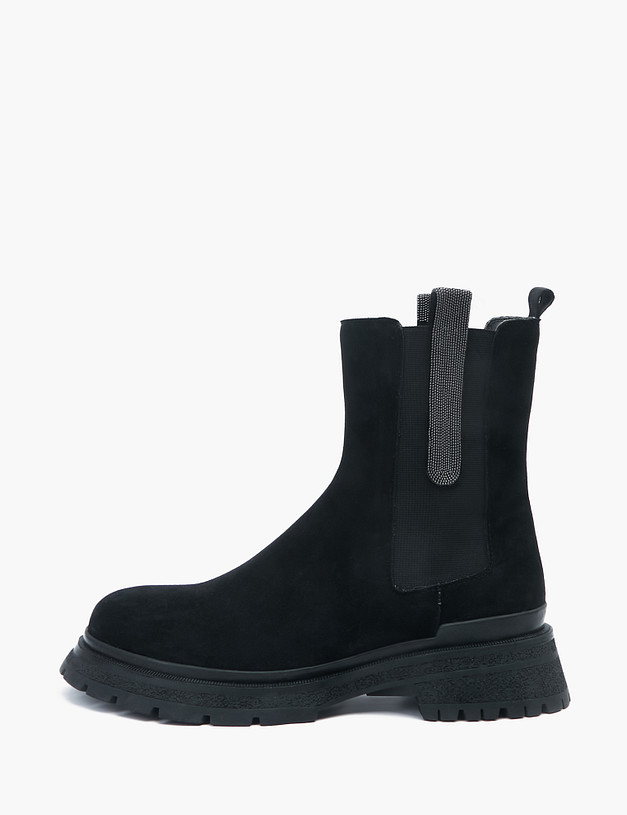 Черные женские челси из велюра MASCOTTE 126-220922-3605M | ракурс 1