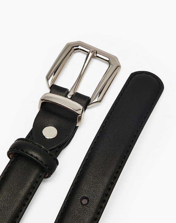 701-6113-602 Ремень жен. кож.спилок/и.кожа черн, Mascotte