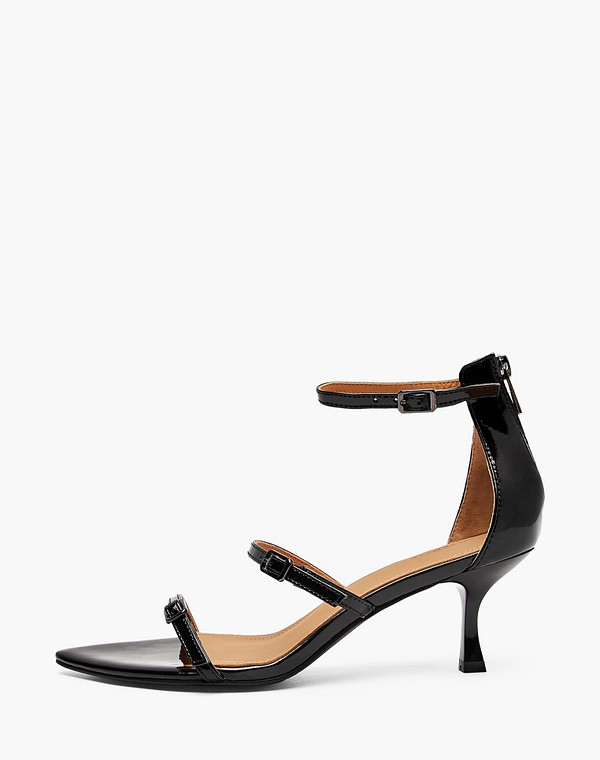 233-6103011-3701M Туфли летние женские лак.кожа/нат.кожа черн, Mascotte