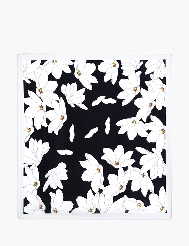 Черно-белый женский платок из шелка MASCOTTE 766-4117-2421 | ракурс 2 Черно-белый женский платок из шелка MASCOTTE 766-4117-2421 | ракурс 2