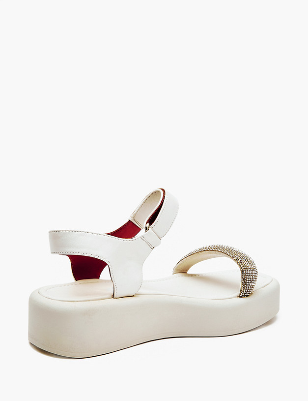 Белые женские сандалии на высокой подошве MASCOTTE 126-311513-3592M | ракурс 3