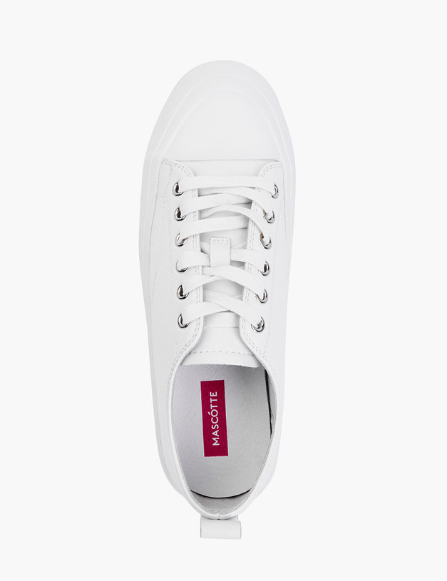 Белые женские кеды из натуральной кожи MASCOTTE 234-212111-0601 | ракурс 4 Белые женские кеды из натуральной кожи MASCOTTE 234-212111-0601 | ракурс 4