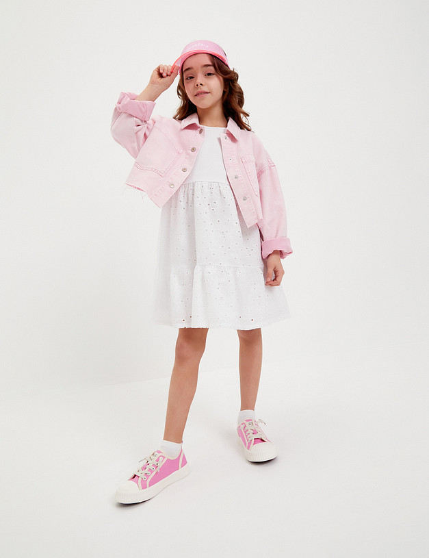 Розовые кеды для девочек из текстиля MASCOTTE 156-410523-0206 | ракурс 1