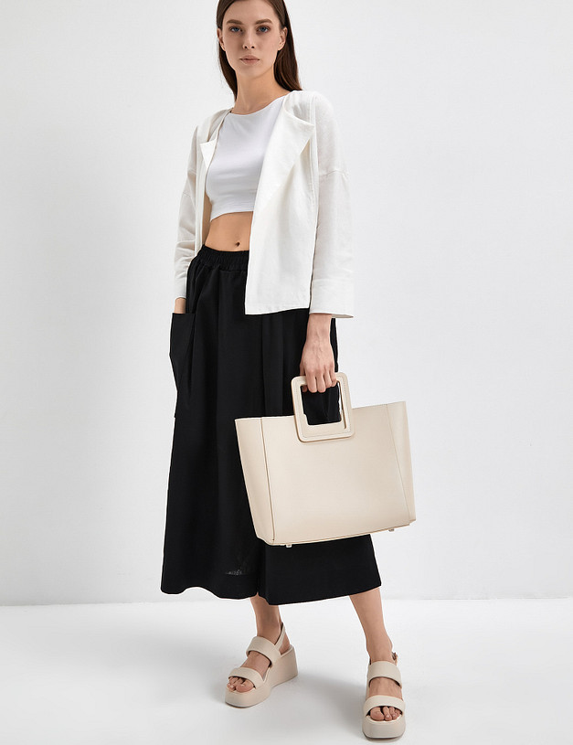 Черные женские брюки-кюлоты MASCOTTE 790-3116-2702 | ракурс 1