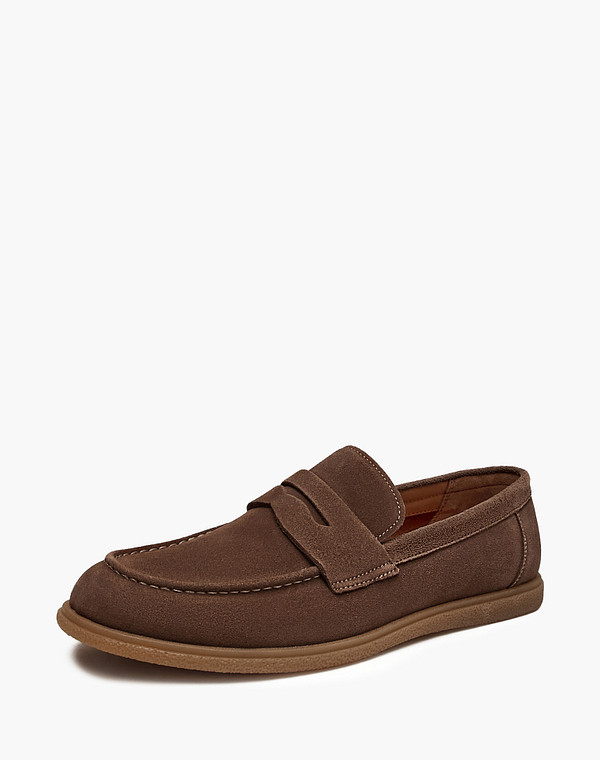 128-510511-3258M Мокасины мужские велюр/нат.кожа-текстиль беж, Mascotte