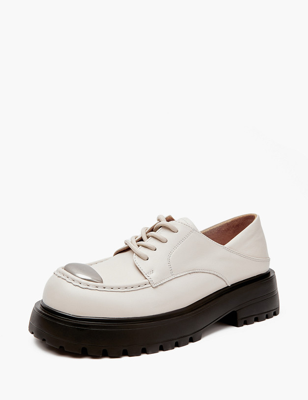 Молочные кожаные женские дерби MASCOTTE 58-412111-0101 | ракурс 2