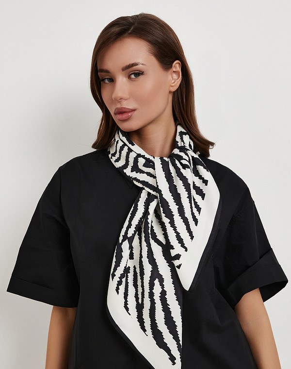 766-6116-2421 Платок женский черн/бел, Mascotte