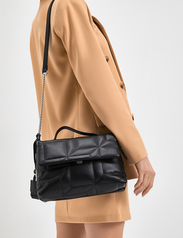 Черная стеганая женская сумка MASCOTTE 670-3102-602 | ракурс 1 Черная стеганая женская сумка MASCOTTE 670-3102-602 | ракурс 1