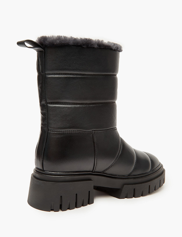 Черные женские ботинки на меху MASCOTTE 233-2265638-7501M | ракурс 3