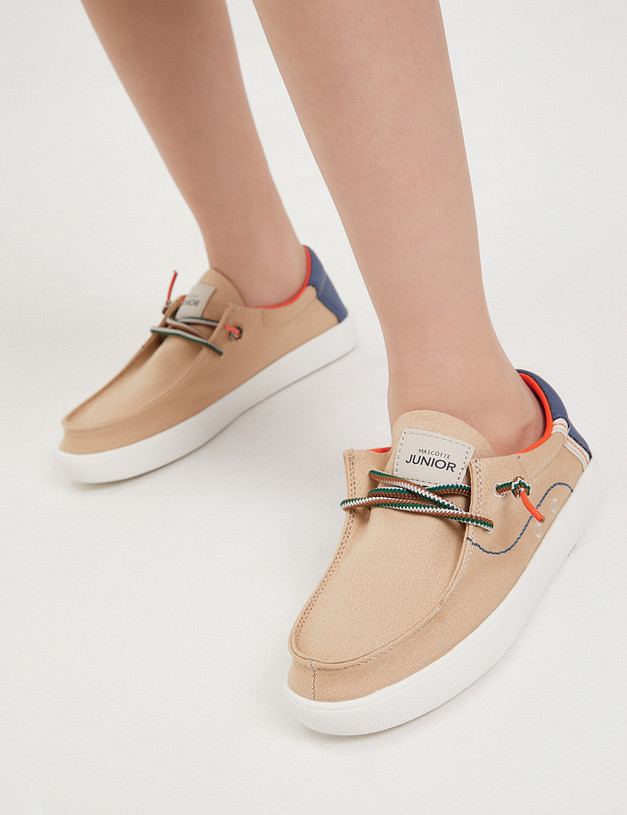 Бежевые топ-сайдеры для мальчиков MASCOTTE 18-411723-0218 | ракурс 2 Бежевые топ-сайдеры для мальчиков MASCOTTE 18-411723-0218 | ракурс 2