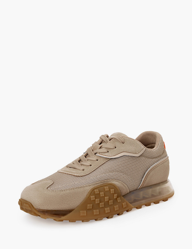 Бежевые велюровые мужские кроссовки MASCOTTE 104-3170822-2231M | ракурс 3 Бежевые велюровые мужские кроссовки MASCOTTE 104-3170822-2231M | ракурс 3