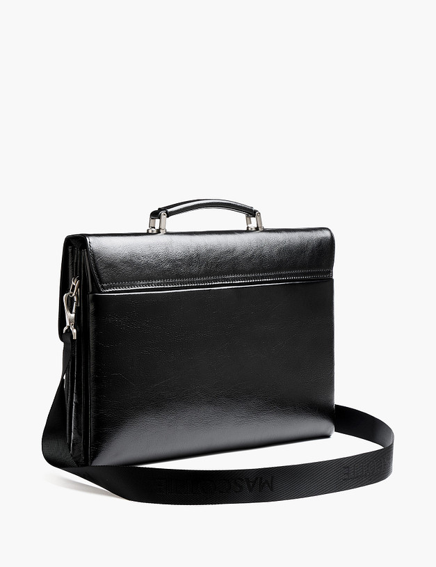 Черный мужской портфель MASCOTTE 622-6118-102 | ракурс 2