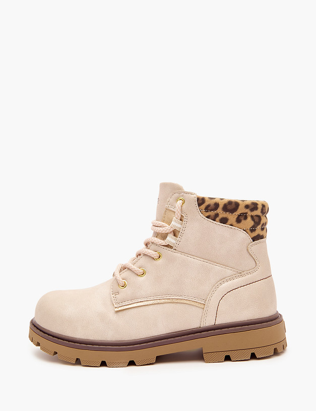 Бежевые ботинки для девочек MASCOTTE 18-322551-0608 | ракурс 3