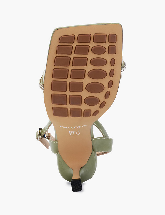 Зеленые женские босоножки с ремешком MASCOTTE 25-211311-0604 | ракурс 6 Зеленые женские босоножки с ремешком MASCOTTE 25-211311-0604 | ракурс 6